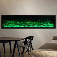 Cheminée électrique murale encastrée à LED sans conduit, 100 cm, pour décoration intérieure de luxe, effet flamme, vente chaude