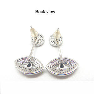 C5922 evileyes personalizadas 925 pendiente de plata pavimentada CZ joyería de plata esterlina diseños personalizados pueden hacer una fabricación y entrega rápidas - Product Image 2