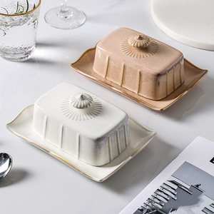 <span class=keywords><strong>Beurrier</strong></span> en céramique vintage avec couvercle, récipient <span class=keywords><strong>à</strong></span> beurre avec poignée - Product Image 6