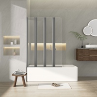 Paroi de douche pliante multi-panneaux moderne DMAN pour baignoire, gain de place, enclos en verre pour salle de bain