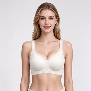 Glue Bonded Seamless Breathable Bra Women Wire Free Soft Support Push-Up Bralette Wide Strap Comfort Everyday <b>Underwear</b> 3 Colors - Product Image 1