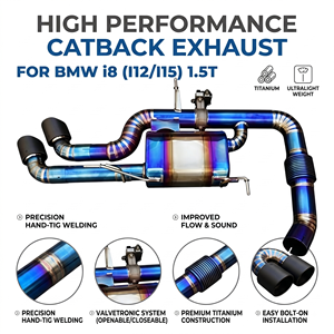 ท่อไอเสียแบบ Catback Vortex Valvetronic สำหรับ BMW i8 I12 I15 1.5T สีไทเทเนียมบลูเบิร์น ระบบเพิ่มประสิทธิภาพการแข่งขัน - Product Image 1