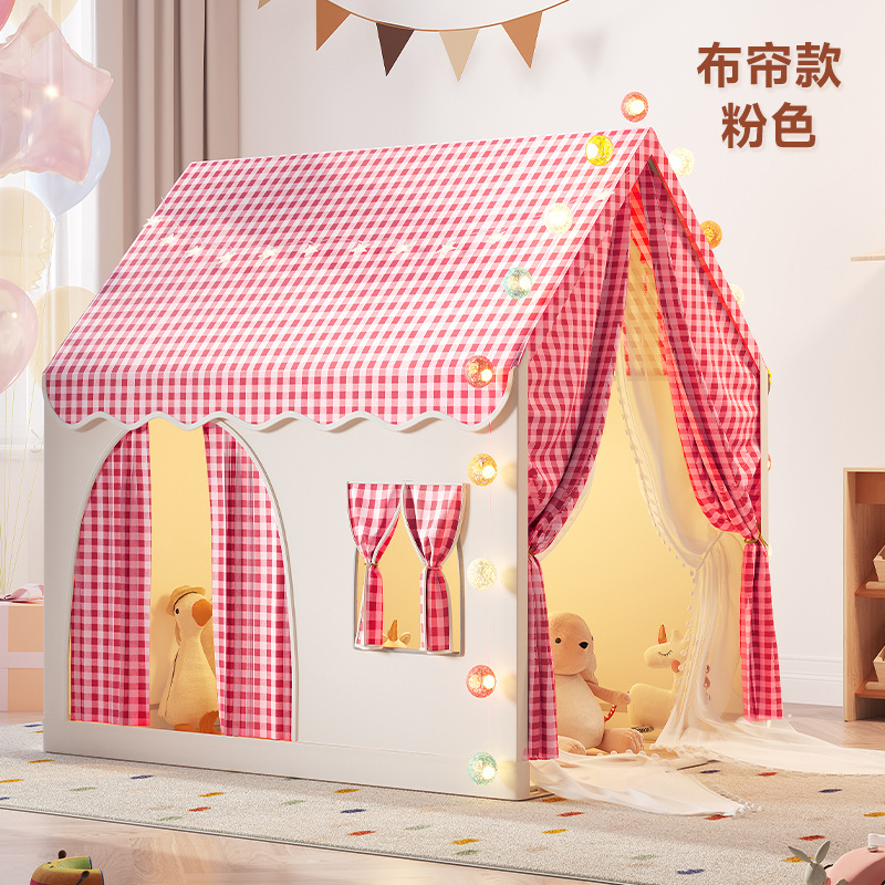 Pink cloth curtain-tent crawling mat cotton ball light