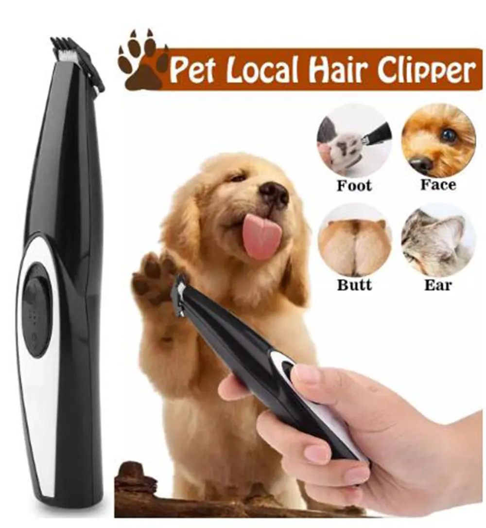 USB Rechargeable Dog Cat Foot Hair Trimmer Pet Grooming Tool Mini Electrical Hair Clipper Shaving Trimming Machine Built-in batt