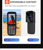 Escáner de código de barras BLE industrial para exteriores, lector de mano Android PDA NFC RFID, Memoria 4G inalámbrica para transporte logístico Stock