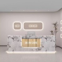 Comptoir de caisse moderne et durable, bureau de réception en bois pour hôpital, clinique, studio de danse, magasin de vêtements, salon de beauté de luxe
