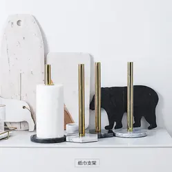 Soporte Mable, rollo de papel dorado, servilletero, soporte para pañuelos de cocina, soporte para toallas de papel con Base de mármol para Cocina - Product Image 6