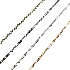 O Shape Flat <b>Copper</b> <b>Chain</b> for Necklace Making 925 Silver Plated Brass Jewelry Findings DIY Material Summer 2023 - Product Image 5