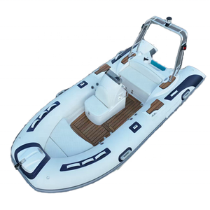 เรือยางแข็งแบบกึ่งแข็ง ไฮพาลอน/พีวีซี ขนาด 13 ฟุต สีขาวกรมท่า รุ่น 390 ทำจากไฟเบอร์กลาส - Product Image 4