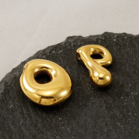 Perles d'espacement en acier inoxydable plaqué or 18 carats YIMEILI 16*17mm, perles à bulles 3D gonflables, accessoires DIY, inaltérables
