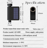 Controlador de Riego Automático Inteligente SLS con WiFi, Energía Solar, Plástico, 3/4 Pulgadas, IP66 Impermeable, Control por Aplicación Android, para Interiores y Exteriores
