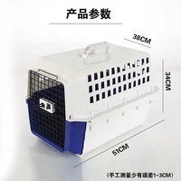 Cage de transport pour animaux de compagnie, portable, classique, petite, en plastique souple, respirante, avec poignée télescopique, pour l'aviation et l'extérieur, sûre, colorée, pour chats