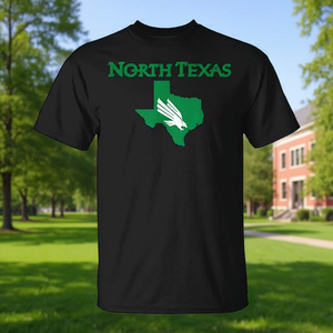 Camiseta North Texas Mean Green de algodón negro, talla unisex para adultos - Product Image 3
