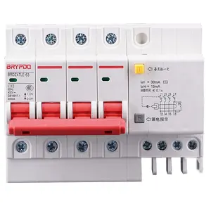 32A 60Hz 230V 4P RCCB electrical supplies push button switch Leakage circuit breaker