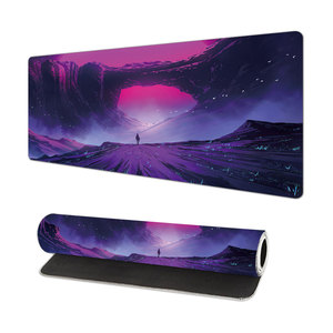 Custom Logo XL Purple Mountain Desk Mat Large <b>Gaming</b> Mouse Pad with Polyester Smooth Fabric and Natural Rubber Base - Product Image 3