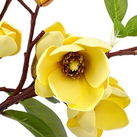 Branches de fleurs de magnolia artificielles au toucher réel en mousse EVA, fleurs en soie, décoration nordique pour la maison, mariage, photographie