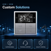 Panneau intelligent d'interface KNX avec contrôle de température à 6 interrupteurs, en matériau PC, pour contrôle CVC, type 86, durée de vie 50 000 cycles