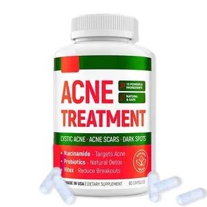 OEM Eigenmarke Kräuter-Akne-Pillen perfekte Hautkapseln für Jugendliche und Erwachsene Reinigung hormonelle Akne mit Vitamin