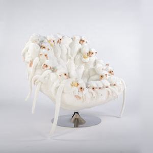 Muñeca de cartón de animales de gama alta moderna tapizada Linda Silla de dinero blanco Silla de ocio diseño de arte cómoda silla de animales suaves - Product Image 2