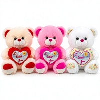 Ours en peluche personnalisé avec cœur à paillettes, animal en peluche métallique, idéal pour cadeau de Saint-Valentin, fournitures pour boutiques
