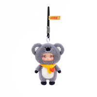 Feiya Porte-clés en peluche animaux mignons Koala Panda avec visage en caoutchouc, breloque de sac à dos Kawaii, jouet adorable unisexe pour adulte