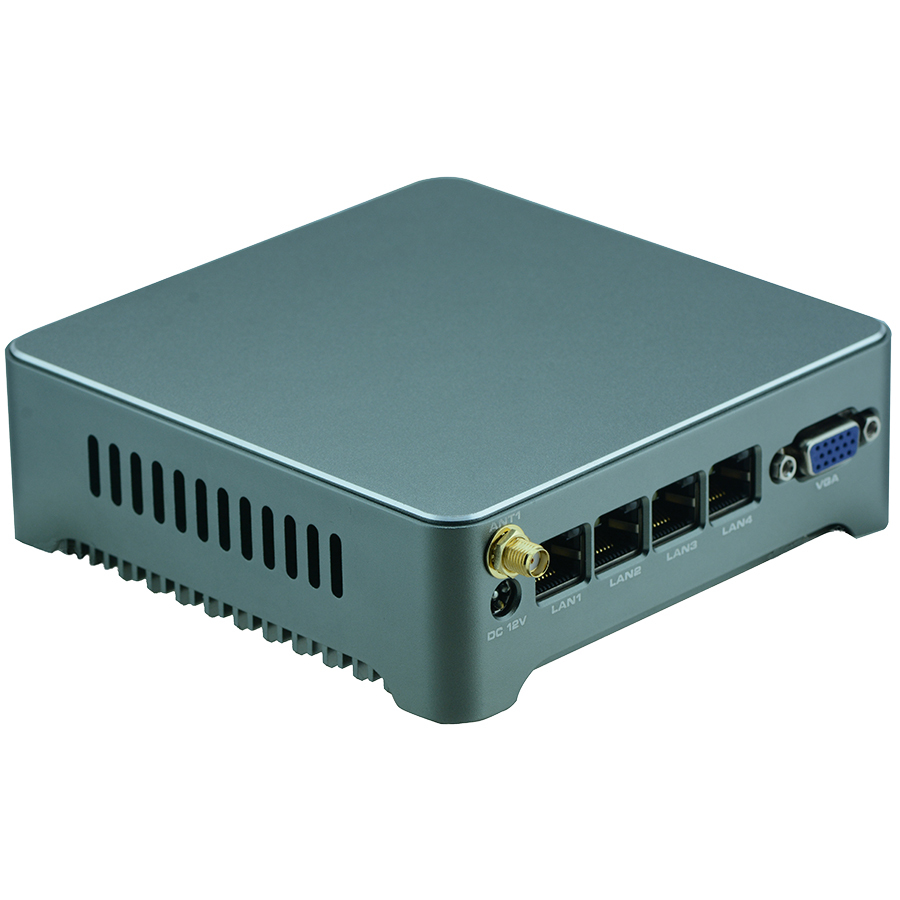 R19FZ celeron J1900 4 ethernet lan fanless mini pc firewall router with 4 nic