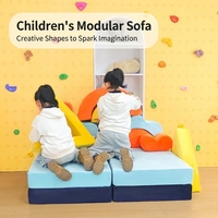 Canapé modulaire en mousse pour enfants, 184 cm, grand mobilier de jeu doux avec housse amovible et lavable, décoration créative pour salle de jeux