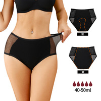Culottes Menstruelles Réutilisables Style Dentelle en Gros, Sous-vêtements Féminins Lavables, Anti-fuite à 4 Couches