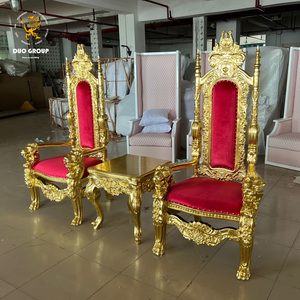 Muebles <span class=keywords><strong>de</strong></span> Hotel, Trono <span class=keywords><strong>de</strong></span> León Barroco Tallado a Mano, Silla <span class=keywords><strong>de</strong></span> Rey <span class=keywords><strong>de</strong></span> Terciopelo Dorado - Product Image 2