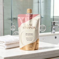 Pochette souple mate anti-fuite de 500 ml avec bec verseur pour shampoing et soins capillaires, sans BPA, personnalisable