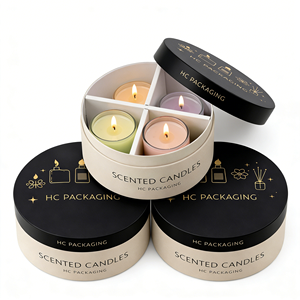 Custom <b>Round</b> Rigid Gift <b>Box</b> for Scented Candles Luxury Cardboard Packaging Safe Insert Candle Foil Stamping Custom Logo Factory - Product Image 4