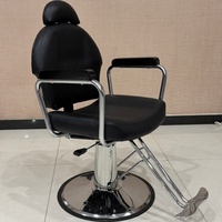 Fauteuil de barbier hydraulique de grande taille, entièrement inclinable, avec repose-jambes confortable, structure métallique anti-corrosion, design moderne, pour utilisation dans le salon