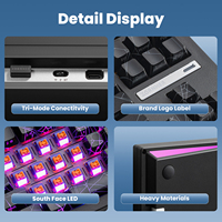 Zornher ZH870 88keys Black Spider Web Mechanical Keyboard OEM/ODM Nirkabel Tiga Mode dengan Sakelar dan Keycaps yang Dapat Disesuaikan