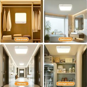 ไฟ LED เพดานหรี่แสงได้พร้อมเซ็นเซอร์ตรวจจับความเคลื่อนไหว รีโมทคอนโทรล USB ตัวเลือก 3000K-4500K-6500K สำหรับทางเดิน บันได ตู้ ชาร์จไฟได้ - Product Image 6