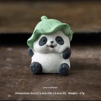 Adorable figurine de panda en argile Yixing Zisha, design de dessin animé, accessoire de thé fait main, ornement pour table à thé