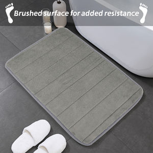 Urinoir antidérapant noir Logo personnalisé fleur moderne carré absorbant l'eau tapis de sol doux pour salles de bains - Product Image 4