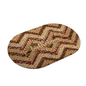 Hongsheng <b>Bath</b> Mat Geometric Pattern Oval Non Slip Washable Floor Mat For Bathroom Toilet Use - Product Image 3