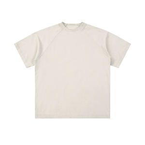 เสื้อยืดผ้าฝ้ายปะต่อซัก260กรัมแขนสั้นวินเทจดีไซน์บริสุทธิ์สำหรับฤดูร้อน - Product Image 1