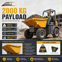 Camion benne hydraulique diesel personnalisé, mini-dumper, chargeuse sur pneus avec capacité de charge de 3 tonnes