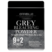Poudre décolorante grise Erreelle Italia 9+2 500g sans rougeurs ni orange, permanente pour tous types de cheveux, usage professionnel en salon