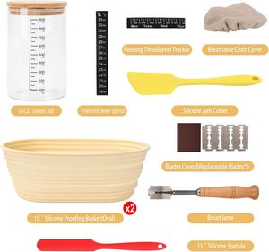 Yongli J-21 Sourdough Starter Kit <b>Silicone</b> Bread Proofing Basket Sourdough Starter Jar Bread Basket Making Supplies <b>Tool</b> - Product Image 2