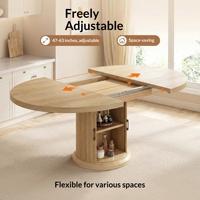 Table à manger ovale extensible en bois de style nordique, gain de place, 47"-63", pour 4 à 8 personnes