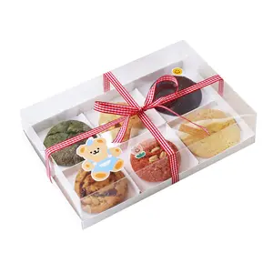 ZL оптовая продажа персонализированный Рождественский десерт пончики хлебобулочные торты складная бумажная коробка для кексов с разделителем и прозрачными крышками