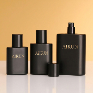 Aikun ชุดสเปรย์กระบอกแก้วสีดำด้านทรงสี่เหลี่ยมผืนผ้ายาว Eau de Parfum สำหรับผู้ชาย - Product Image 2