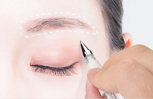 Bolígrafo de tinta de Gel blanco con logotipo gratis, marcador de piel de tatuaje Microblading de Color fácil, pistola Microblading de <span class=keywords><strong>Metal</strong></span> de aluminio, tatuaje eléctrico Manual - Product Image 3