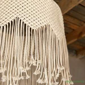 Vente chaude, abat-jour suspendu bohème de haute qualité, 100% coton, antistatique, fait à la main, accessoires en macramé du Vietnam - Product Image 4