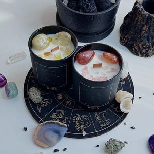 AIKUN Huaming estrella de lujo 12 Constelaciones hecho a mano algodón mecha espíritu cristal cera de soja perfumada signo del zodiaco vela - Product Image 4