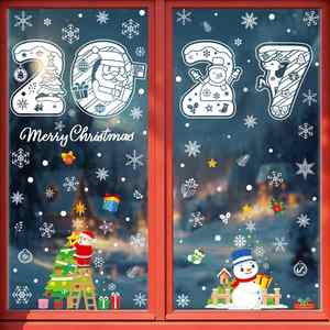 Custom Vinyl <b>Window</b> Glass Merry <b>Christmas</b> Waterproof Pvc <b>Sticker</b> Uv Printing for Decorations - Product Image 4