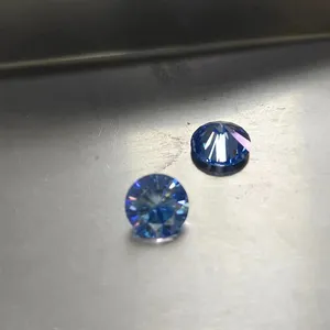 Hot Selling Aqua Blue Moissanite Stone Full Size 6.5mm 8.0mm 9.0mm 10.0mm 1Carat Perfect Cut Round Moissanite For Jewely Making