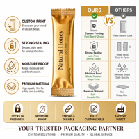Sachets d'emballage personnalisés pour poudre en stick, haute barrière, scellage arrière, pour échantillons de poudre alimentaire, impression personnalisée, OEM